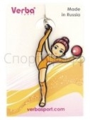 Брелок VERBA SPORT гимнастка с мячом (оранжевый) 8,3*4,6 см.