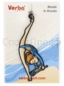 Брелок VERBA SPORT гимнастка с булавами (голубой) 8*3,3 см.