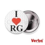 Значок "I love RG" 38мм. белый