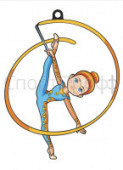 Брелок VERBA SPORT гимнастка с желтой лентой (голубой) 8,7*7 см.