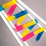 Лента SANDRA DOLINETTI 5 метров синий/желтый/малиновый Rainbow для художественной гимнастики