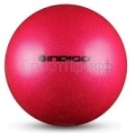 Мяч INDIGO с блестками  19 см., розовый