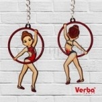 Брелок VERBA SPORT гимнастка с обручем В (красный) 8*4,3 см.