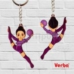 Брелок VERBA SPORT гимнастка с мячом (сиренево-фиолет) 8*4 см.